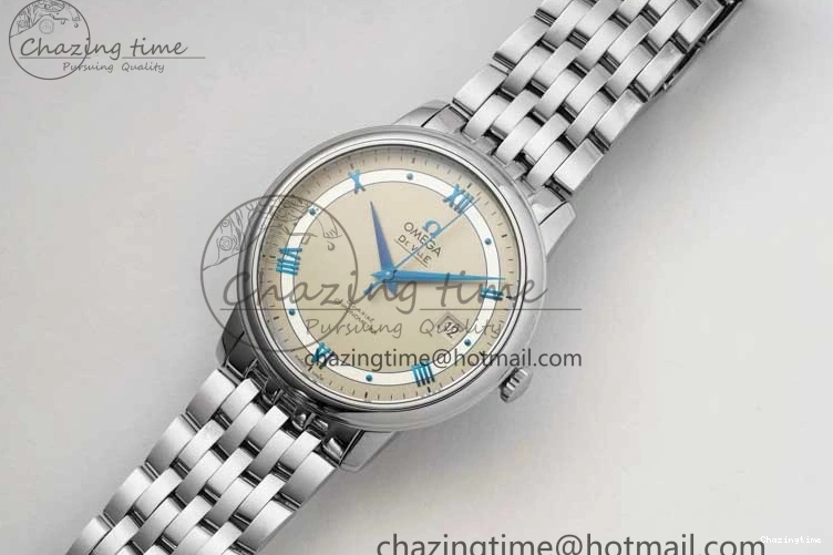 0325 HighPerformance De Ville SS DIWF 1:1 Best Edition Gray White Dial Blue Markers on SS Bracelet MIYOTA 7852